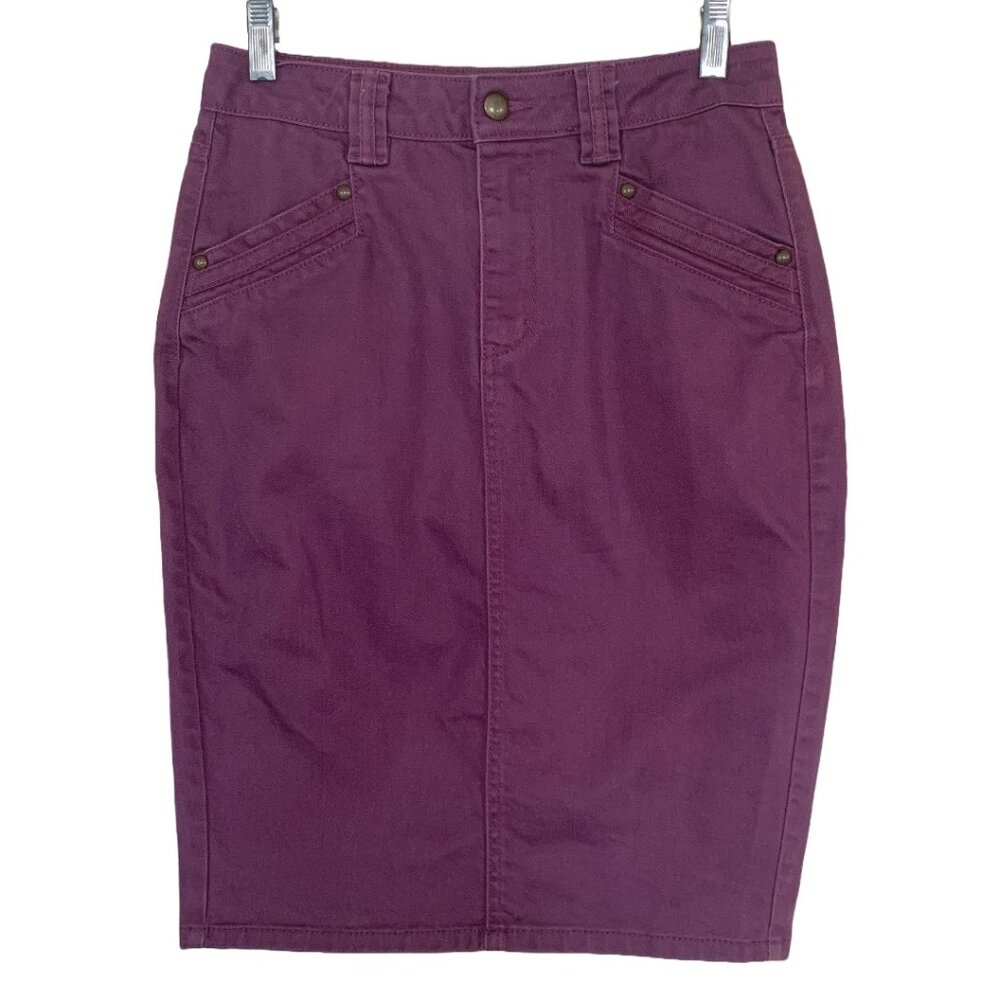 🎁3 for $30 H&M women's purple mauve denim pencil skirt size 6